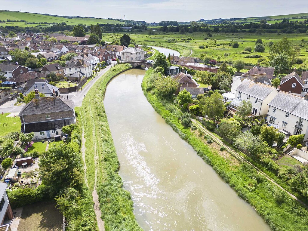 River Adur at Upper Beeding Photos by Drone Grey Arrows Drone Club UK