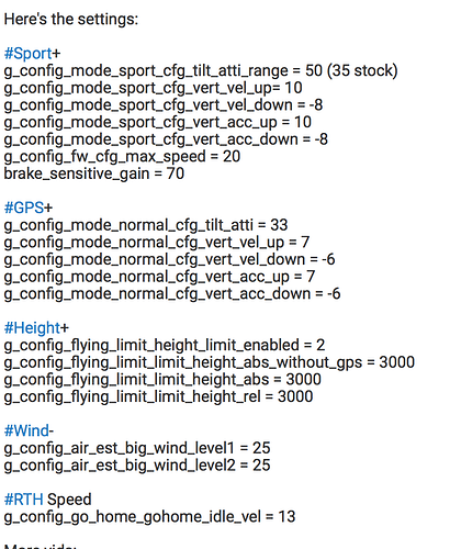 optimpised paramenters mavic