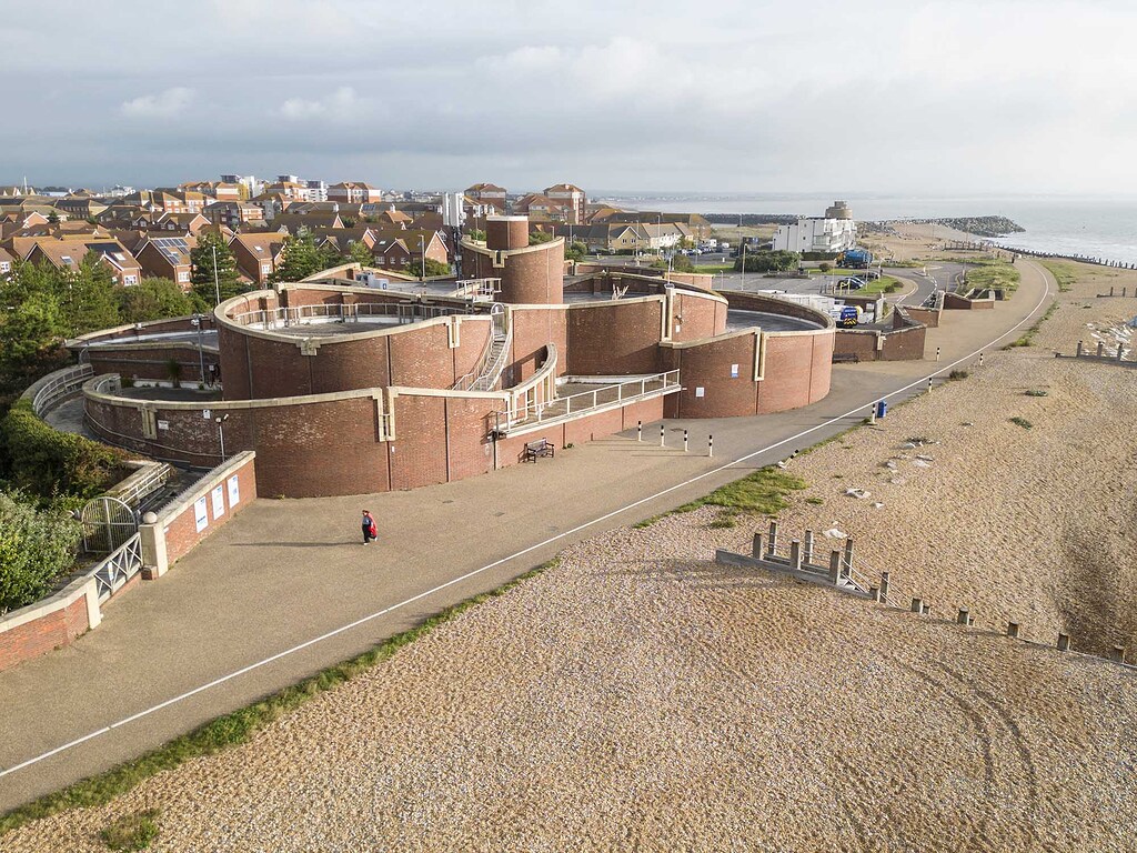 Ultra modern sewage works at Eastbourne Photos by Drone Grey Arrows