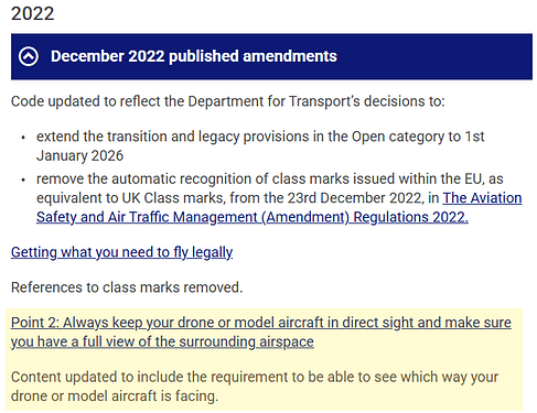 CAA Drone Code updates
