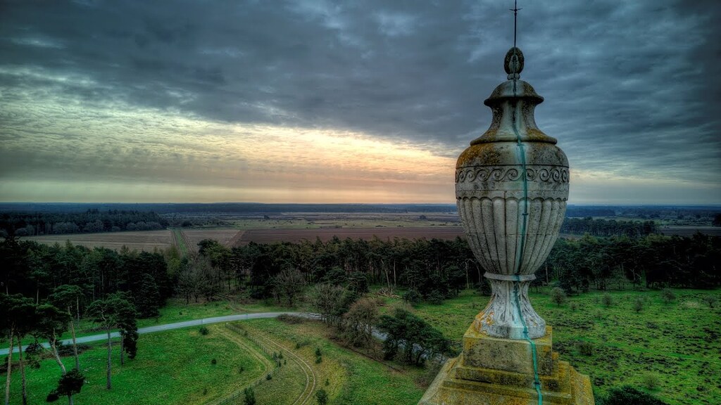 Elveden War Memorial on the A11 near Thetford Videos by Drone Grey