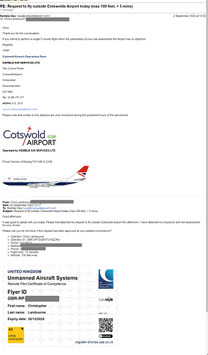 Authorisation to Fly in FRZ