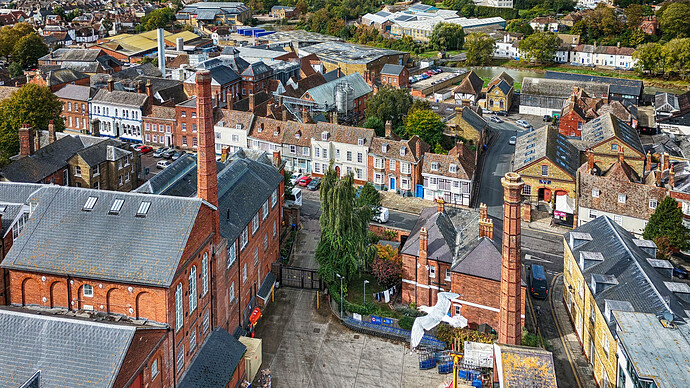 Brewery House at Fremlins Brewery Faversham by Drone
