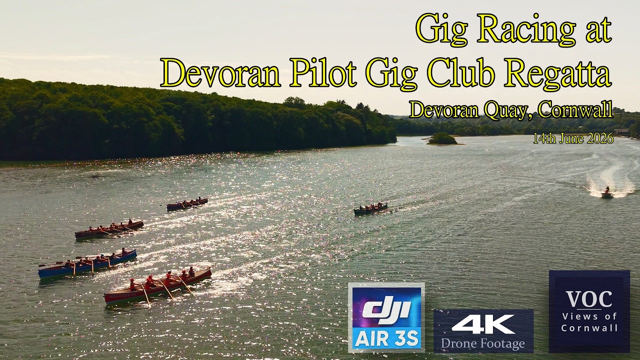 Gig Racing at Devoran Regatta, South Cornwall - Videos by Drone - Grey ...