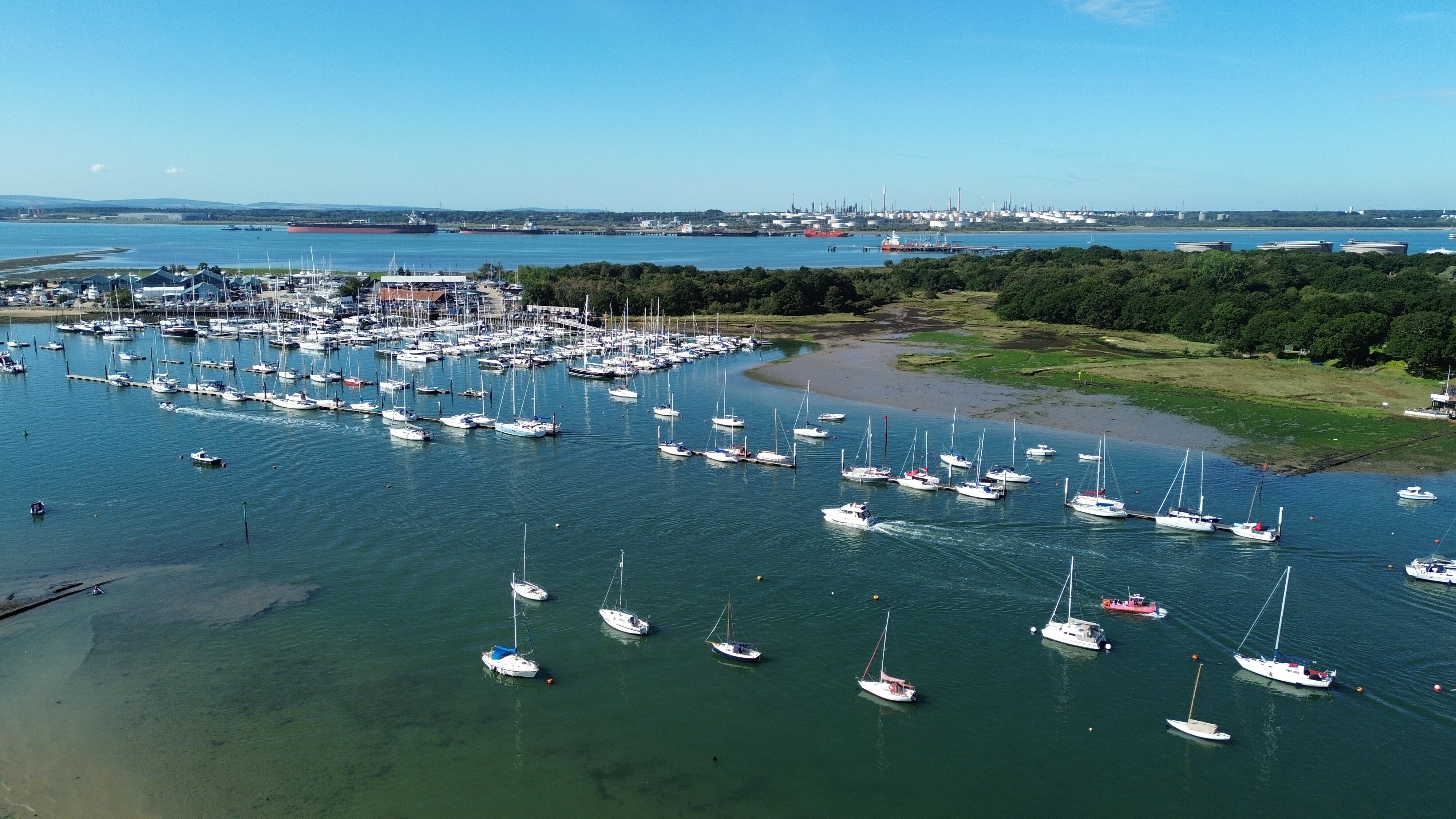 Hamble Front River Hamble this morning - Photos by Drone - Grey Arrows Drone Club UK