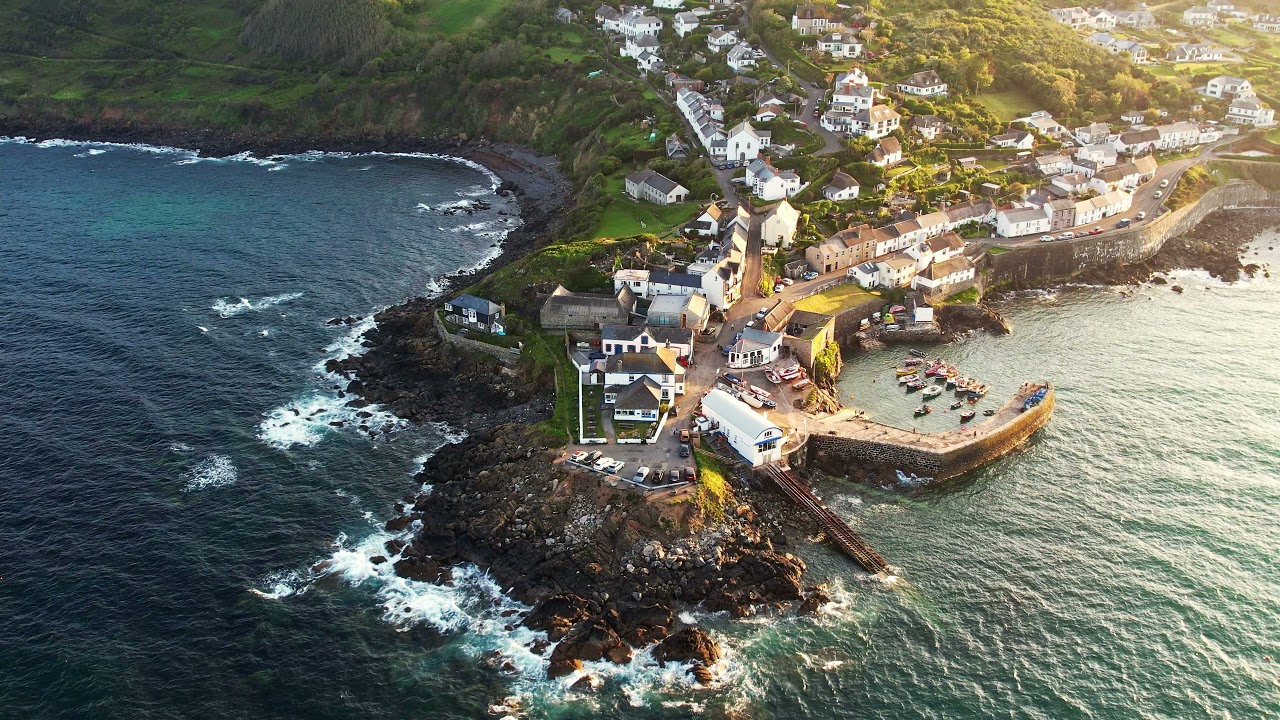 Sunset at Coverack & Goonhilly Downs, Cornwall - Videos by Drone - Grey ...